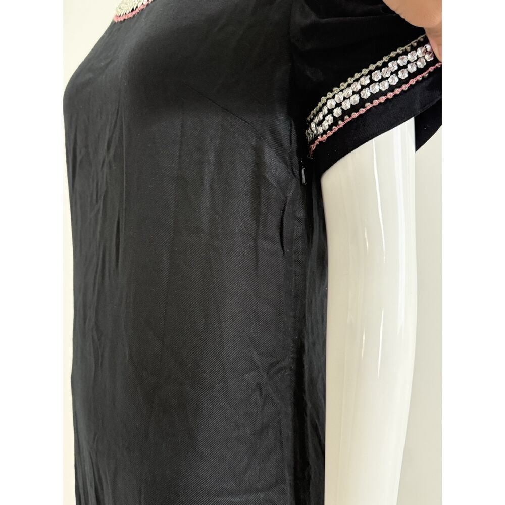 Maeve Anthropologie Women’s Black Sequin Beaded Mini Shift Dress Party Size 2 - Picture 5 of 16